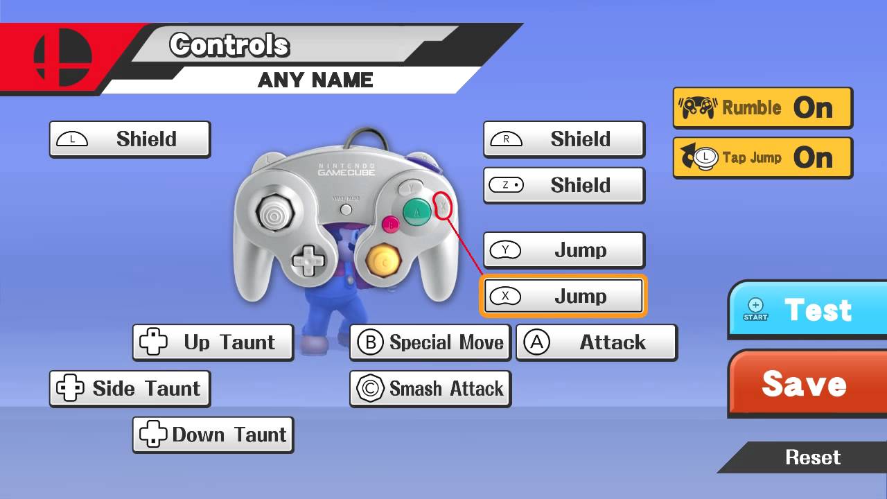 smash bros button layout